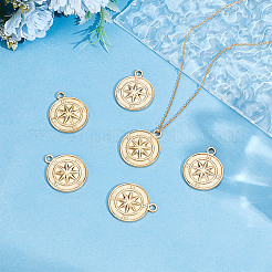 6Pcs 304 Stainless Steel Pendants&nbsp;STAS-BBC0010-74