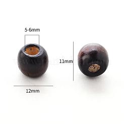 Coconut Brown Barrel Natural Wood Beads&nbsp;X-WOOD-S030-08-LF