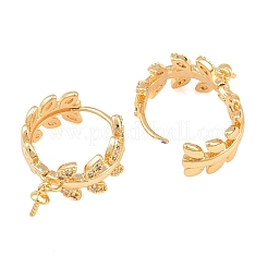 Brass Micro Pave Cubic Zirconia Huggie Hoop Earring Findings&nbsp;KK-CBA2DE6-19G