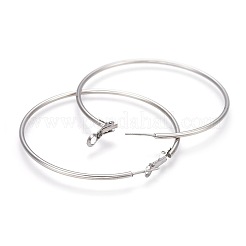 Tarnish Resistant 201 Stainless Steel Hoop Earrings&nbsp;EJEW-F188-24P-D