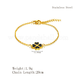 Stainless Steel Heart-shape Clover Link Bracelets&nbsp;OH1703-2