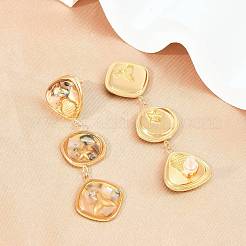 304 Stainless Steel Resin Stud Dangle Earrings&nbsp;SA-E001-01G