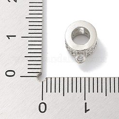 Rack Plating Brass Micro Pave Clear Cubic Zirconia Tube Bails&nbsp;KK-L224-021P