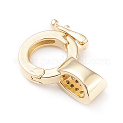 Brass Micro Pave Clear Cubic Zirconia Twister Clasps&nbsp;ZIRC-L097-021G