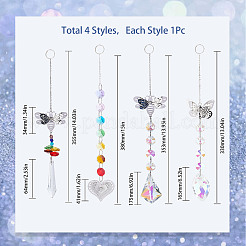 4Pcs 4 Style Hanging Suncatcher&nbsp;AJEW-SC0001-53