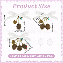 6Pcs 3 Styles Alloy Oval Tray Brooch Base Settings&nbsp;PALLOY-UN00036