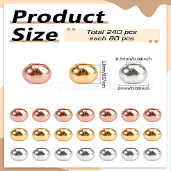 240Pcs 3 Colors Brass Spacer Beads&nbsp;KK-LP0002-05