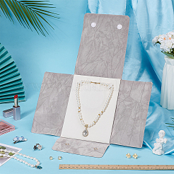 Portable Travel Velvet Pearl Necklaces Flap Carring Cases&nbsp;TP-WH0025-01C