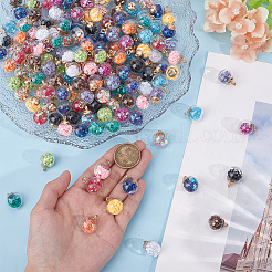 180Pcs 15 Colors Glass Ball Pendants&nbsp;GLAA-ME0001-25