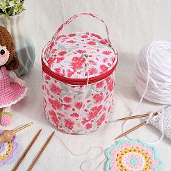 Polycotton Knitting Zipper Cylinder Bag&nbsp;AJEW-WH20011-19B
