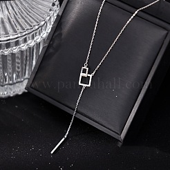925 Sterling Silver Square Y Necklaces for Women&nbsp;FS-WGCF124-01
