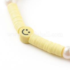 Handmade Polymer Clay Heishi Beaded Stretch Bracelets&nbsp;BJEW-JB06143
