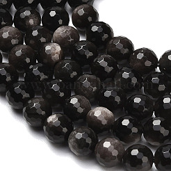 Natural Silver Obsidian Beads Strands&nbsp;G-C280-B08-8mm