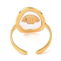 Oval with Shell Shape Resin Finger Rings&nbsp;STAS-Z101-07G-01