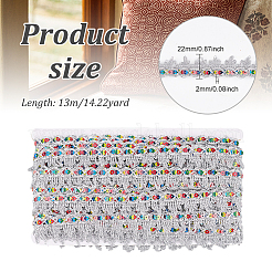 Sparkle Polyester Lace Ribbon&nbsp;OCOR-WH0080-34D