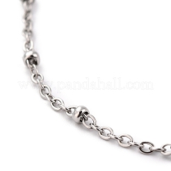 Tarnish Resistant 304 Stainless Steel Cable Chain Necklaces&nbsp;STAS-O053-29P