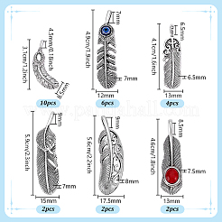 26Pcs 6 Styles Tibetan Styles Alloy Big Pendants&nbsp;BJEW-PH0029-17