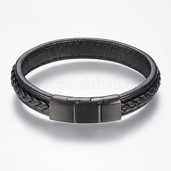 Braided Leather Cord Bracelets&nbsp;BJEW-H561-04C