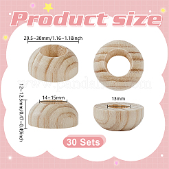 30Pcs Pine Wood Display Pedestals for Doll&nbsp;AJEW-GA0008-70