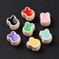 Rubberized Style Acrylic European Beads&nbsp;SACR-E009-12