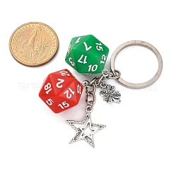 3Pcs 3 Colors Dice Opaque Acrylic Pendant Keychain&nbsp;KEYC-JKC01198