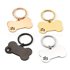 4Pcs 4 Styles Stainless Steel Keychains&nbsp;KEYC-TA0004-81A