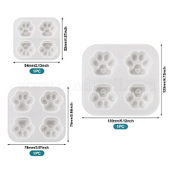 3Pcs 3 Style Paw Print Shape DIY Silicone Molds&nbsp;DIY-TA0005-22