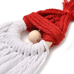 Christmas Handmade Woven Macrame Cotton Thread Santa Claus Pendant Decorations&nbsp;HJEW-JM02455-01