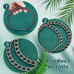 6Pcs 3 Colors Zinc Alloy Curb Chain Bag Handles&nbsp;FIND-PH0018-80