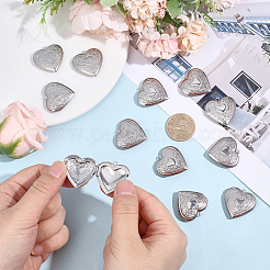 12Pcs 316 Stainless Steel Photo Locket Pendants&nbsp;STAS-HY0002-03