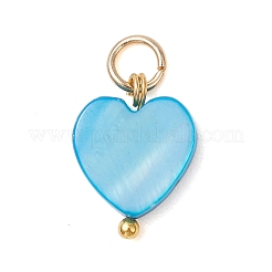 Dyed Natural Freshwater Shell Heart Charms&nbsp;PALLOY-JF05088-01