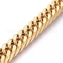 Ion Plating(IP) 304 Stainless Steel Curb Chains Bracelets&nbsp;BJEW-E346-10MG
