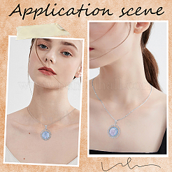 DIY Blank Dome Alloy Rhinestone Pendant Necklace Making Kits&nbsp;DIY-SP0002-73B