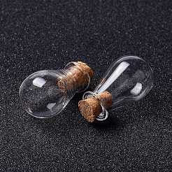 Glass Cork Bottles Ornament&nbsp;LS-AJEW-O032-02F