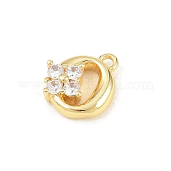 Brass Micro Pave Clear Cubic Zirconia Charms&nbsp;KK-Z151-18G-O