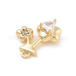Brass Micro Pave Cubic Zirconia Pendants&nbsp;KK-D283-15G