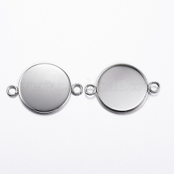 Tarnish Resistant 304 Stainless Steel Cabochon Connector Settings&nbsp;X-STAS-P161-29-20mm