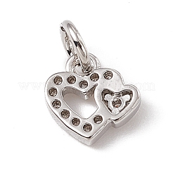 Brass Micro Pave Clear Cubic Zirconia Charms&nbsp;ZIRC-F132-97P