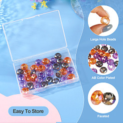 36Pcs 3 Styles Baking Paint Transparent Glass European Beads&nbsp;GPDL-TA0001-07
