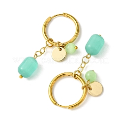 Natural Cat Eye Hoop Earrings&nbsp;EJEW-JE06001
