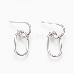 Brass Dangle Stud Earrings&nbsp;EJEW-F194-01P-NF