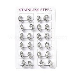 201 Stainless Steel Hoop Earrings&nbsp;EJEW-D354-21P-01
