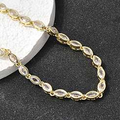 Brass Micro Pave Cubic Zirconia Geometric Tennis Necklaces&nbsp;NJEW-C121-02C-G