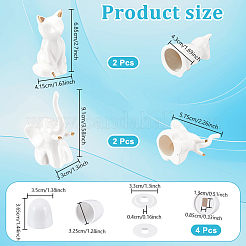 Round Plastic Push-On Toilet Bowl Bolt Caps Covers with Extra Washers and Ceramics Display Decorations&nbsp;AJEW-NB0008-28