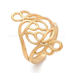 304 Stainless Steel Open Cuff Rings for Women&nbsp;RJEW-U061-02G
