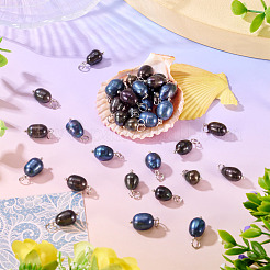 60Pcs 3 Styles Dyed Natural Cultured Freshwater Pearl Pendants&nbsp;PALLOY-CW00006