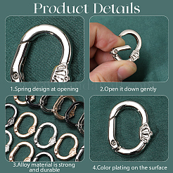 18Pcs 3 Colors Alloy Spring Gate Rings&nbsp;FIND-SC0022-15
