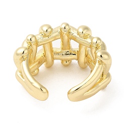 Brass Hollow Open Cuff Rings&nbsp;RJEW-K089-03G