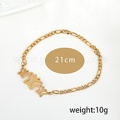 201 Stainless Steel Figaro Chains Link Bracelets&nbsp;MT8282
