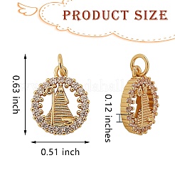 5Pcs Brass Micro Pave Clear Cubic Zirconia Pendants&nbsp;ZIRC-SZ0002-38
